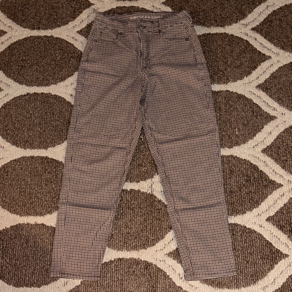 American Eagle Outfitters High Rise Checkered Jeans